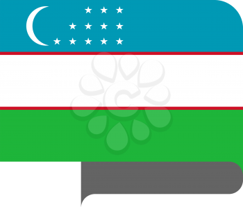 Flag of Uzbekistan horizontal shape, pointer for world map