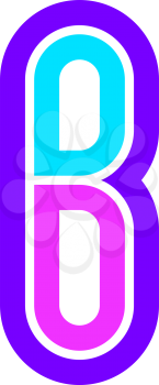 Trendy Font. New Alphabet, colorful letter B