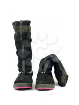 female winter boots on white background