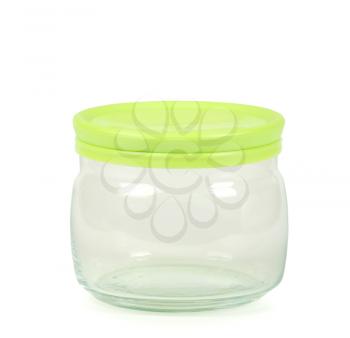 glass jar isolated over white background