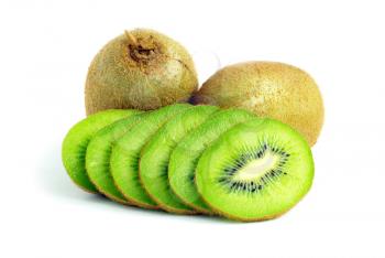 Fresh piece kiwi fruit isolated on white background