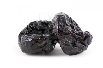 Prunes on a white background