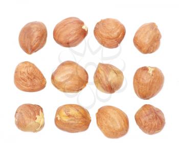 hazelnuts isolated on white background