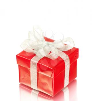 gift box with ribbon on white background