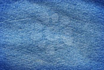 Textured striped blue jeans denim linen fabric background