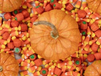 Halloween Candy Treats with seasonal pumpkins inside of candy