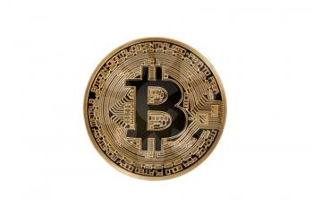 Bitcoin cyber currency isolated on white background  