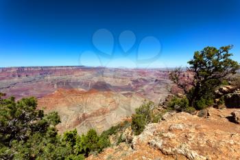 Grand Canyon South Rim view in Arizona during summer season 