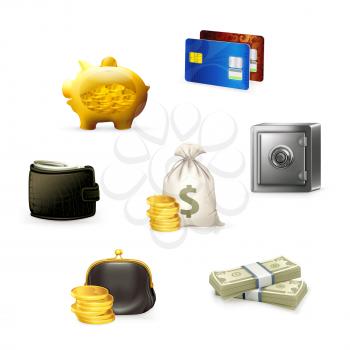Money Icon Set, vector