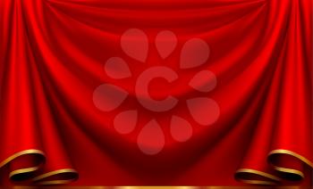 Red curtain, vector