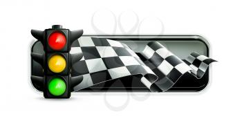 Racing banner with traffic lights