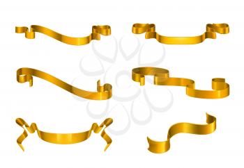 Gold ribbons set