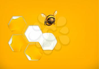 Honeycomb background vector