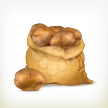 Sack of potatoes, vector icon