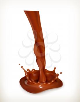 Splashes of chocolate, vector illustration isolated on white background