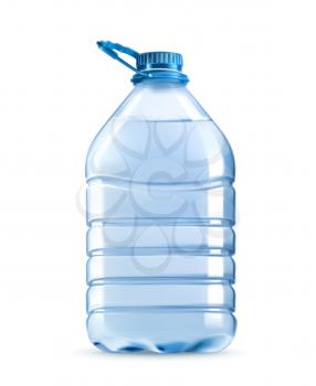 Big plastic bottle of potable water, barrel with handle, vector illustration isolated on white background
