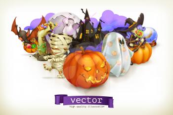 Happy Halloween, vector illustration