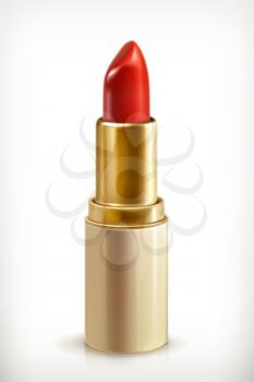 Red lipstick, beauty and make up vector icon