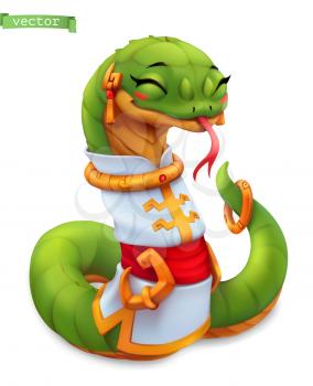 Snake. Funny animal in the Chinese zodiac, Chinese calendar, 3d vector icon