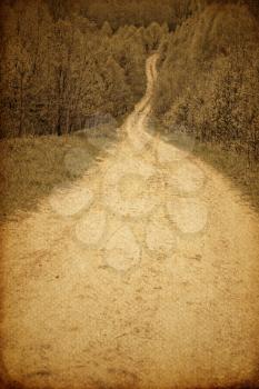 Grunge photography of rural road