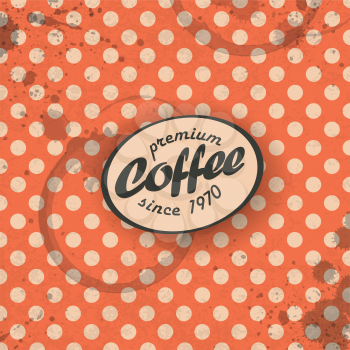 Coffee themed retro background, vector. EPS10