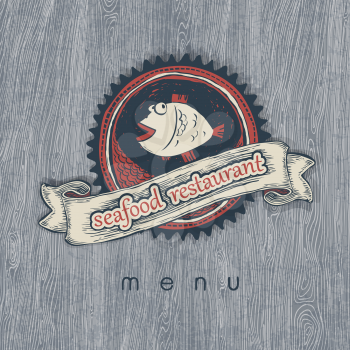 Seafood restaurant menu. Vectior, EPS10.