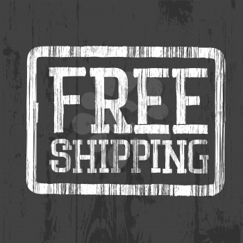Free shipping stamp, vector