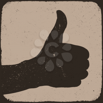 Like silhouette on coffee colored grunge background. Vector, EPS 10