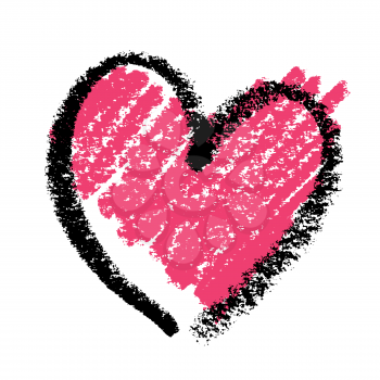 Abstract pink heart, painted with lipstick