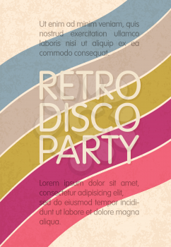 Retro disco party. Abstract flyer design template, vector, EPS10