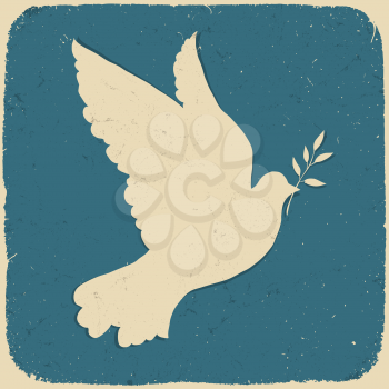 Dove of Peace. Retro styled illustration, vector, eps10.