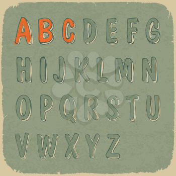 Retro styled sans-serif font. Vector, EPS10