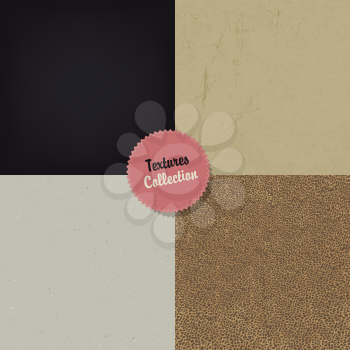 Collection of four different textures, vector, EPS10