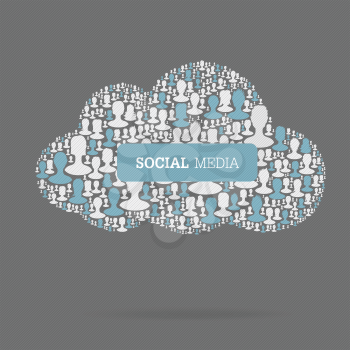 Social Media Concept. Cloud technology, vector, EPS10