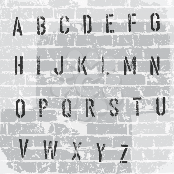 Stencil grunge alphabet. Vector, EPS10