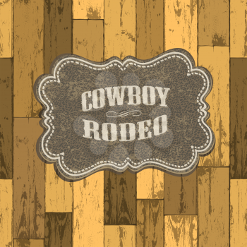 Wild west background on seamless wooden texture. Vector illustration, EPS10