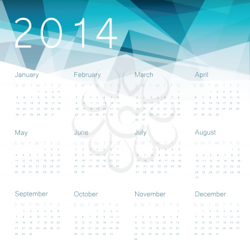 Calendar 2014. Vector.
