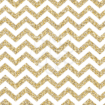 Chevron seamless pattern. Glittering golden surface