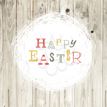 Happy easter vintage greeting card with nest symbol
