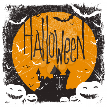Halloween illustration with isolated borders