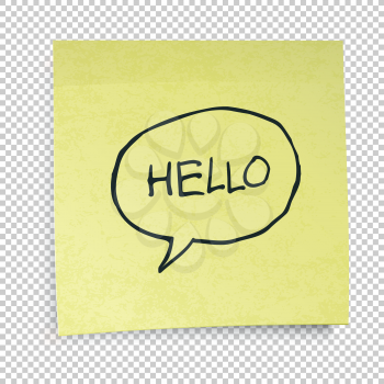 Yellow sticky notes with Hello Message
