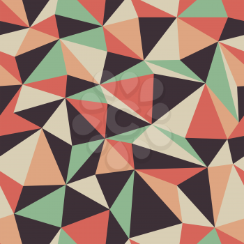 Abstract Triangle Seamless Pattern in Retro Colors