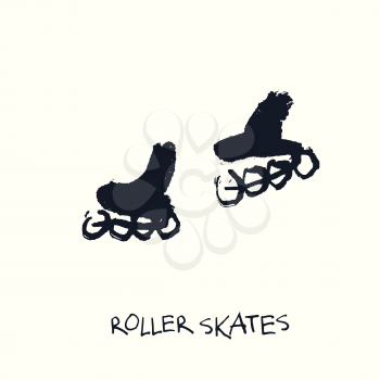 Roller Skates. Hand Drawn Illustration
