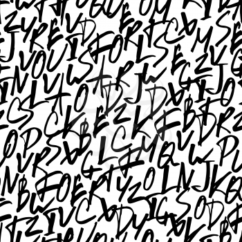 Handwritten letters. Seamless vector pattern