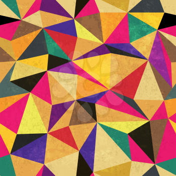 Triangle pattern. Colorful, grunge and seamless. Grunge effects can be easily removed.