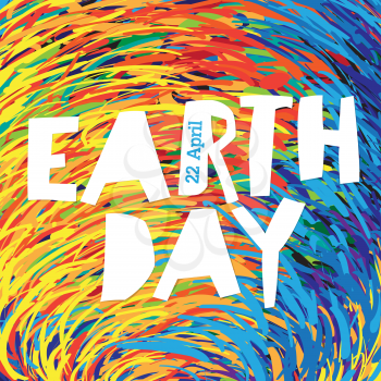 Earth Day Logo. 22 April text. Grunge texture in separate layer.