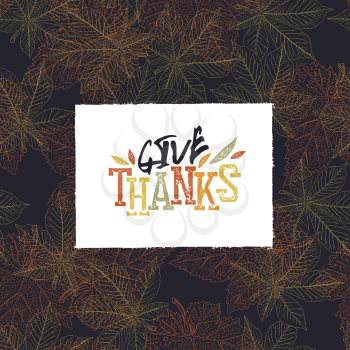Give Thanks Postcard. Happy Thanksgiving greeting card design