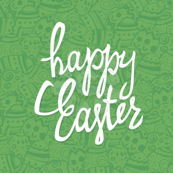 Happy Easter. Eggs pattern. Holiday design template. Green Spring Background Abstract.