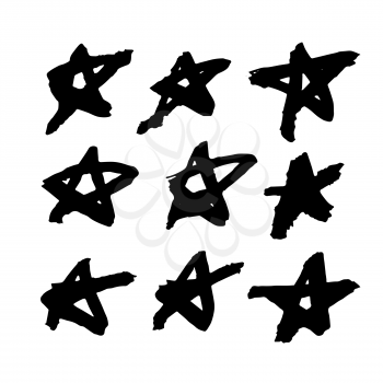 Sketchy grunge star shapes. 
