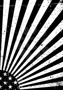 Black and white grunge United States of America flag. Abstract American patriotic background. Vector grunge illustration